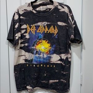 Def Leppard custom bleached graphic/band tee